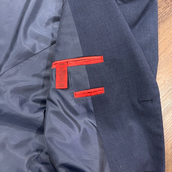 Alfani Slim Fit Men's Suit Preowned Blue Jacket 46R Pants 38x32 - Picture 4 of 14